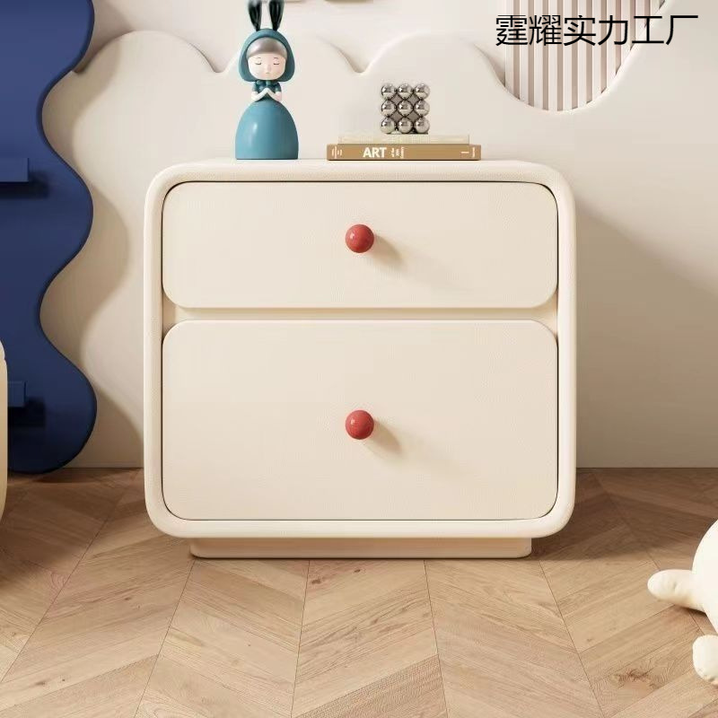 Тумба прикроватная бежево-белая 40x40x50
