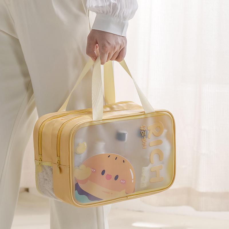 多機能化粧品トイレタリーバッグ、大容量、ポータブル、旅行、出張、防水、フィットネス、水泳、入浴、二層収納バッグ|undefined