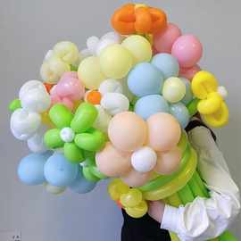 网红diy小红书ins彩色长条气球花束花朵情人节儿童生日用品礼物材