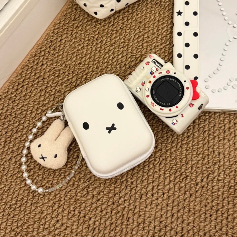 Cute Miffy CCD bolsa de protección de cámara bolsa de cambio certificados miffy polvo de lápiz labial almacenamiento portátil a prueba de caídas