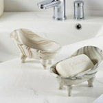 创意大理石纹陶瓷洗手台台面肥皂碟浴缸造型带沥水孔棋盘格肥皂盒