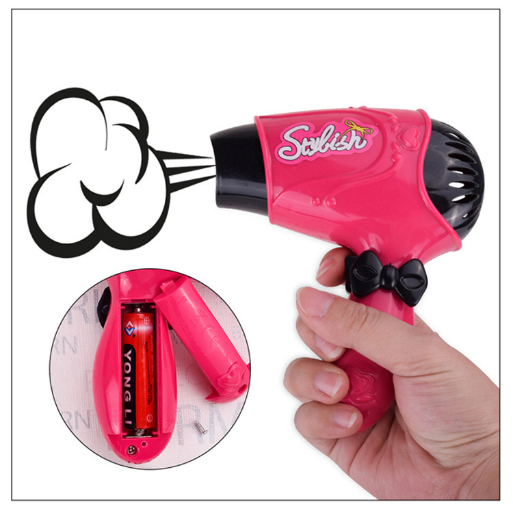Kit de salão de beleza para meninas e mães, secador de cabelo elétrico, pente e conjunto de cosméticos, estojo de beleza portátil, dramatização, desenvolvimento da imaginação_voghion.com