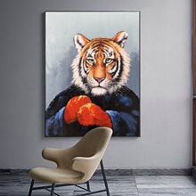 创意动物纯手工绘画抽像油画厚肌理装饰画家居挂画 oil painting
