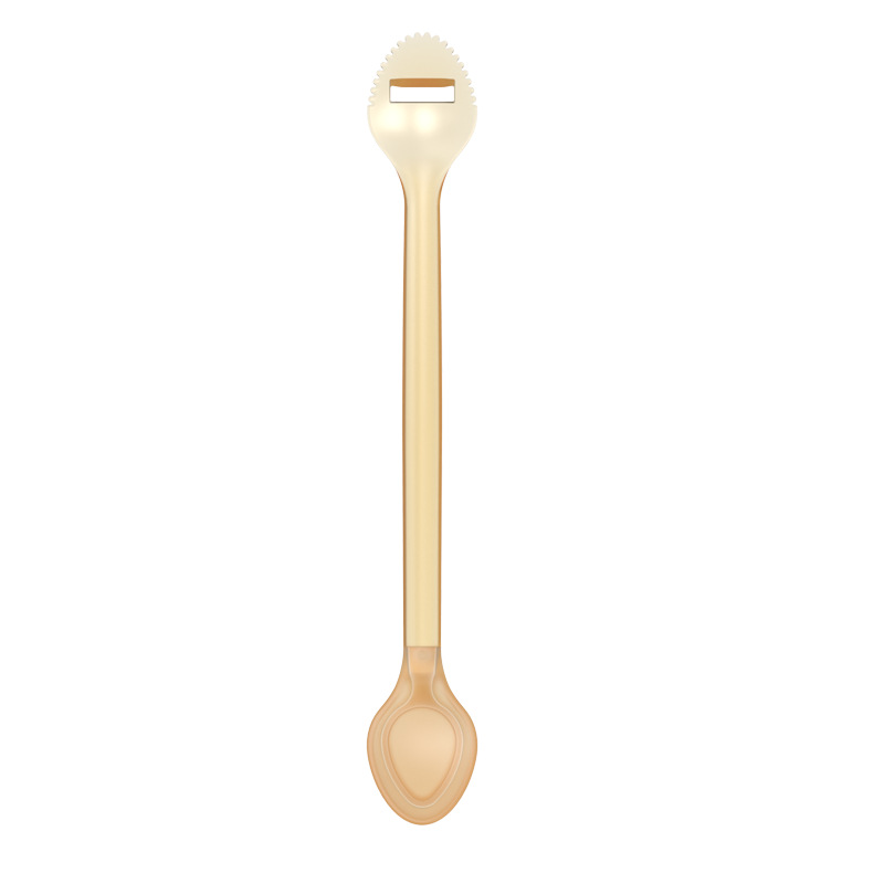 Customized baby scraping spoon double head fruit puree complementary food spoon ppsu baby feeding spoon fruit puree silicone soft spoon