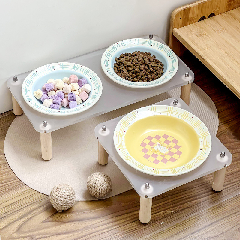 만화 피아노 토끼 시리즈 플라잉 접시 그릇 세라믹 애완 동물 그릇 고양이 그릇 개 그릇 측면 보호 물 그릇 고양이 개 쌀 분지