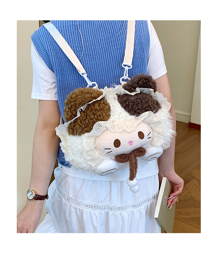 2026 Frühjahrskollektion modischer minimalistischer Trend-Freizeitrucksack mit cartoon-Plüsch süßem Rucksack für Damen