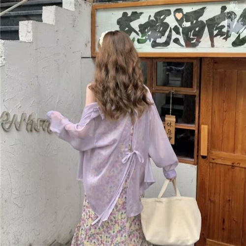 Spaghetti Strap Top with Back Ties and Slits, Women's 2025 Summer Loose V-Neck Blouse with Back Exposure, Outerwear Shirt