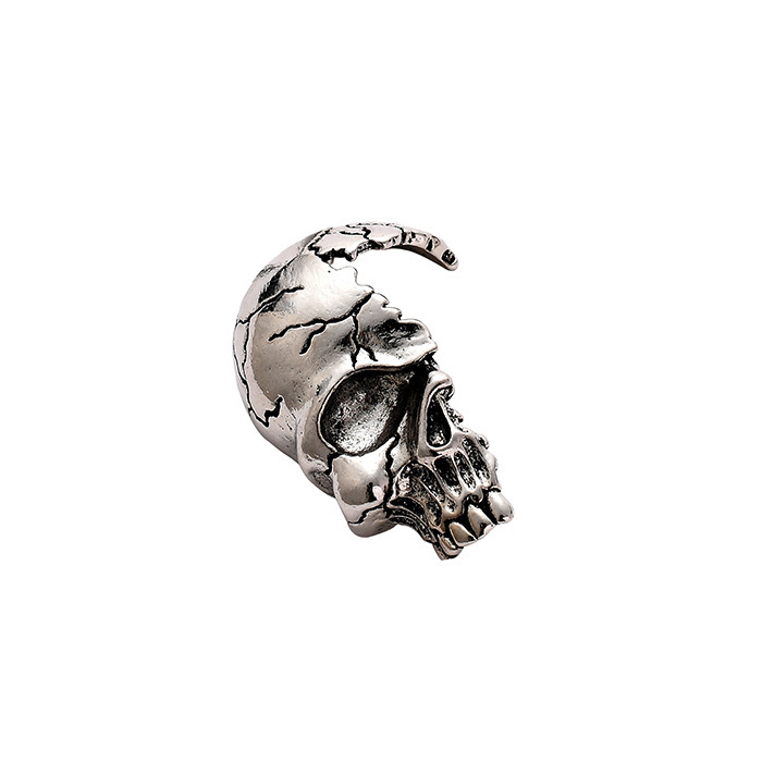 Half face skull necklace men, metal gothic style for women, street punk rock, niche personality, cool trend_voghion.com