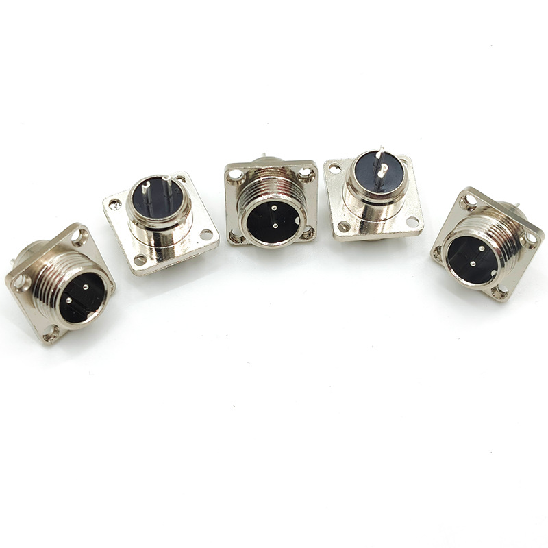 Factory Wholesale Solid Copper Pin Gx12/16 Aviation Plug Multi-Core Square Flange Male Connector