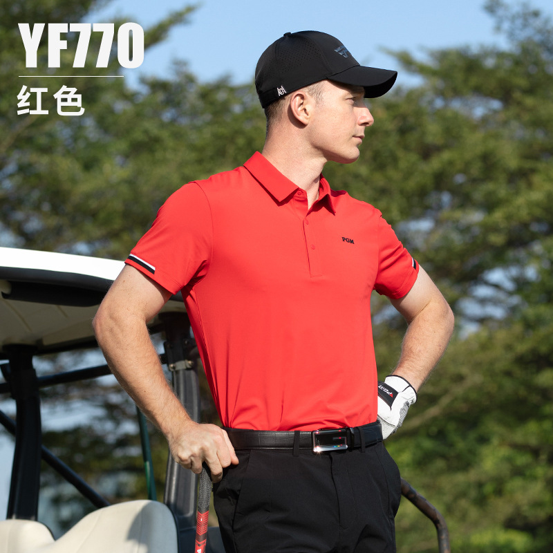Áo polo nam PGM tay ngắn vải co giãn nhanh khô, cổ bẻ thể thao — YF770-Tay ngắn màu đỏ [Vải hút ẩm và nhanh khô/co giãn cao/cổ tay áo có gân], YF770-Tay ngắn màu đen [Vải hút ẩm và nhanh khô/co giãn cao/cổ tay áo có gân], YF770-Tay ngắn màu trắng [Vải hút ẩm và nhanh khô/co giãn cao/cổ tay áo có gân]