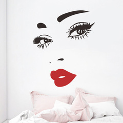 新款 FX-B189 外貿性感紅唇美女 臥室玄關商用牆面美化裝飾牆貼紙