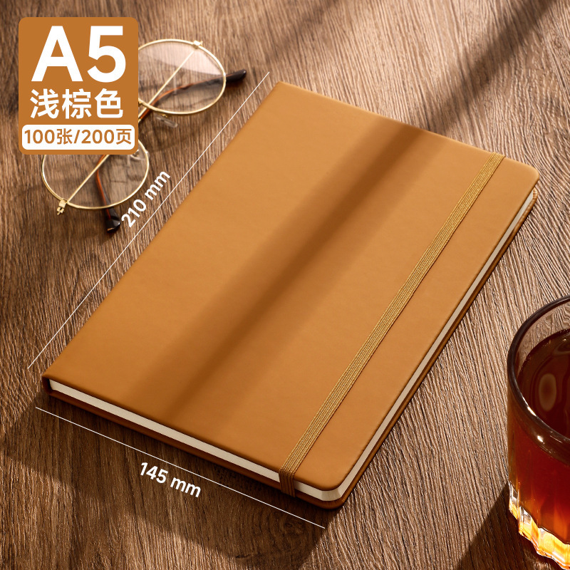 Cuaderno de portátil a5 puede imprimir logotipo DZ engrosado hebilla de escritorio de negocios grabación simple y exquisita superficie de cuero