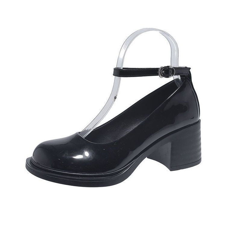 Zapatos de cuero estilo Mary Jane para mujer, estilo hada, novedad primavera 2026, ideales para combinar con faldas, zapatos de tacón grueso con plataforma que aumenta la altura.