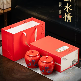陶瓷茶叶罐礼盒包装陶罐包装礼盒茶叶半斤罐装礼品罐礼盒定制logo