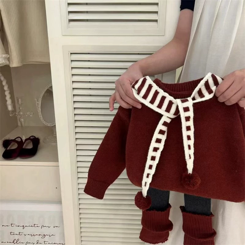 Пуловер демисезонный красный, knitted cloak, корейский стиль, западный стиль