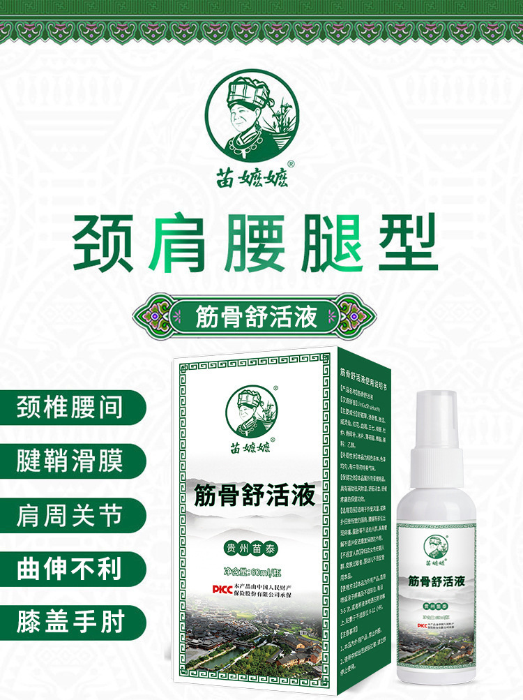 Miao Herbal Joint and Muscle Spray 60ml External Use for Neck Shoulder Waist Knee Elbow Discomfort key features