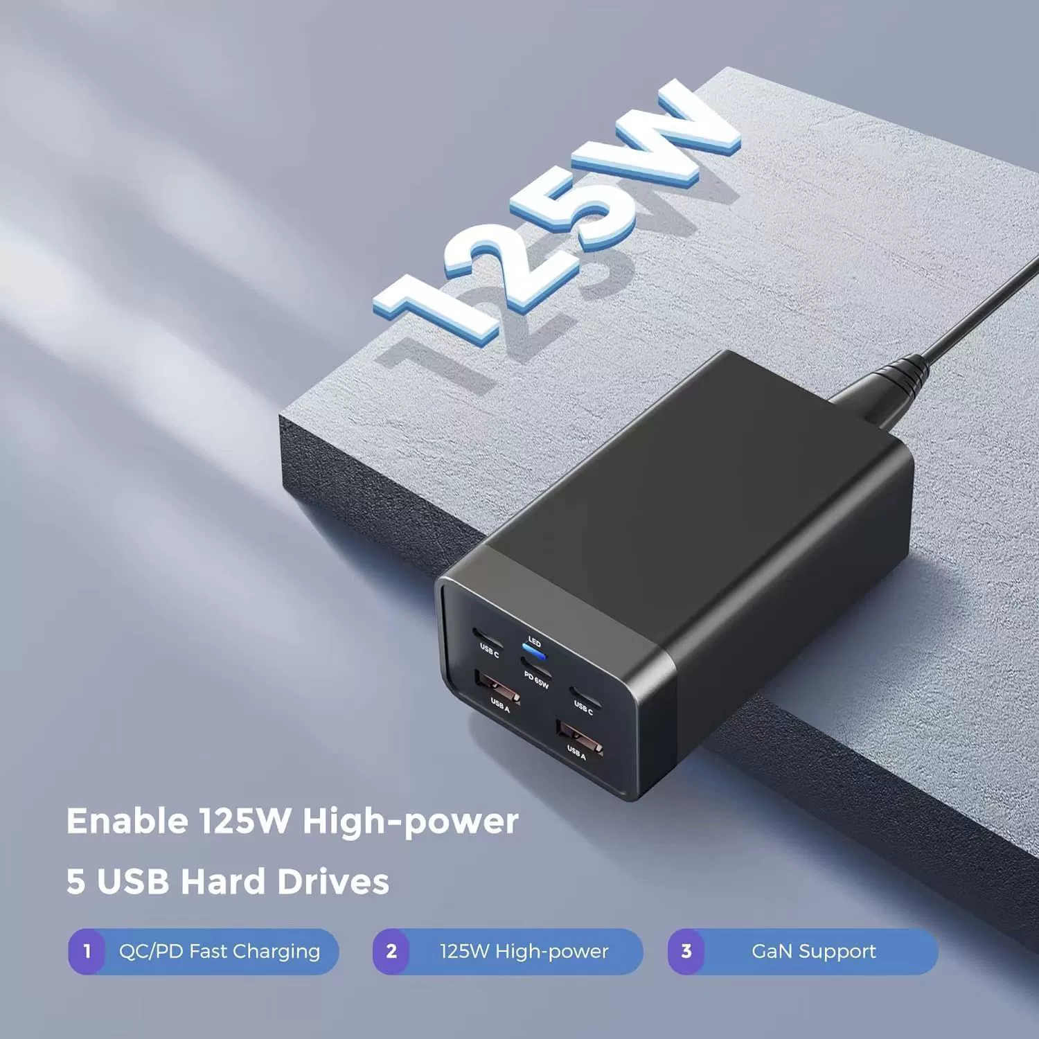 Зарядное устройство для мобильного телефона, планшета ноутбука, 125W, 210W, 65W