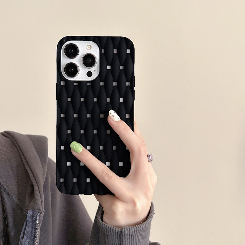 Suitable for Iphone17 Mobile Phone Case with Hemp Pattern, Apple 16Promax Silicone Simple 15 Anti-Fall 14 Protective Case Xr