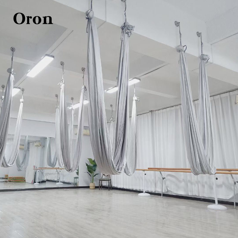 Hot sale solid color aerial yoga hammock yoga studio direct supply anti-gravity micro-bullet one-piece non-Stitching fabric set