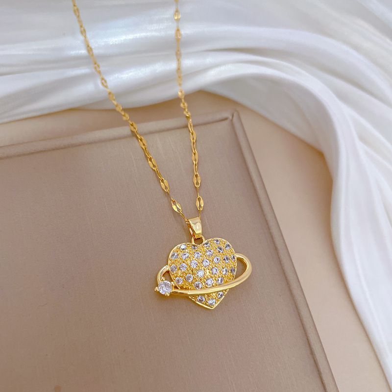 Gorgeous Diamond Collarbone Chain Necklace For Women Titanium_voghion.com