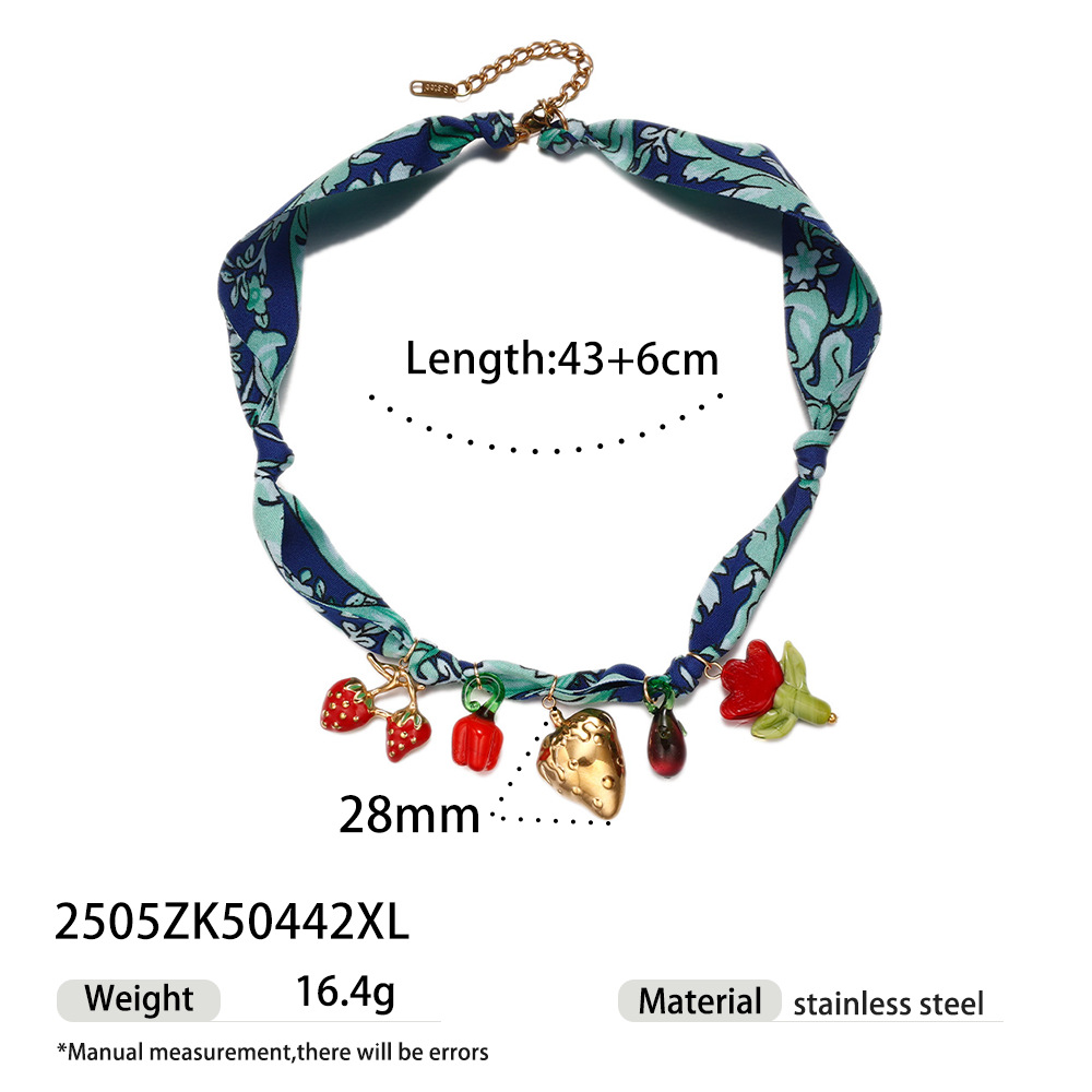 Tena Collar de acero inoxidable europeo y americano Concha de amor de lujo ligero Colgante de acero de titanio Cuerda de color Collar de cuerda gruesa tejida Mujer image 11