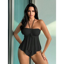 Y 45644 Korean Style Halter Neck Bikini ��Ҷ�߷���Ӿװ