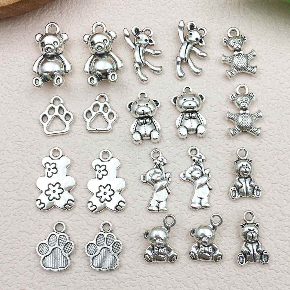 Ancient silver alloy toy bear animal series pendants, pendants, diy bracelets, necklaces, keychains, accessories pic 6