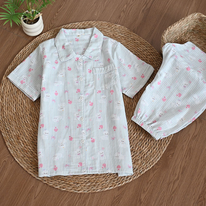 줄무늬 구름 개 반팔 바지