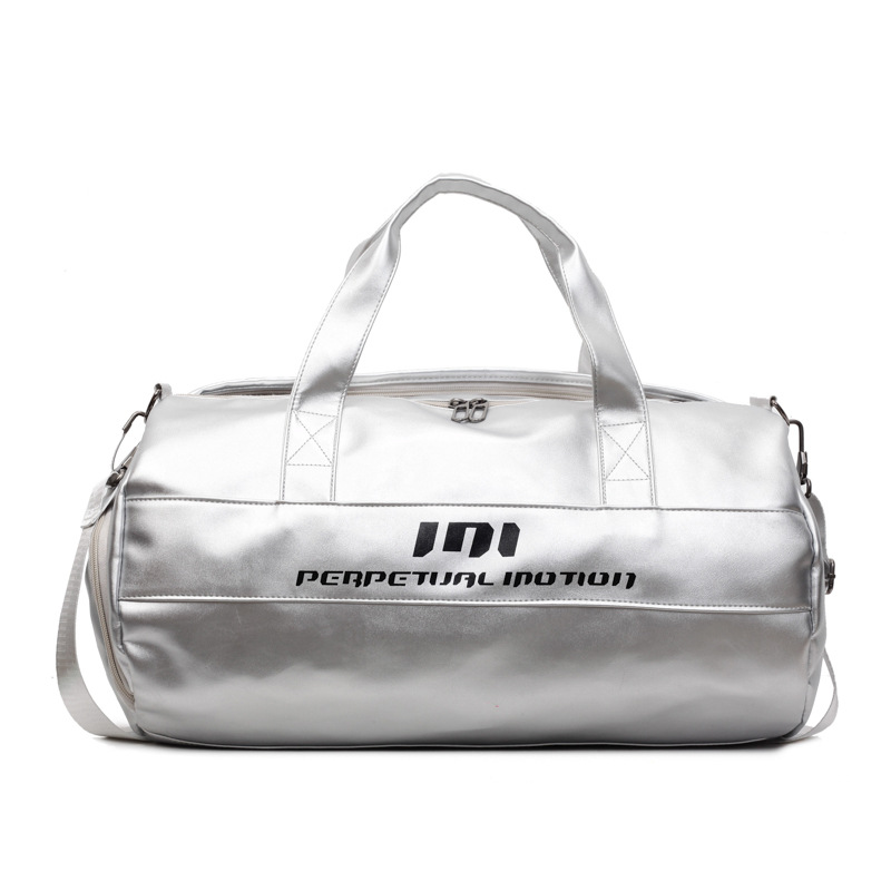 Large Capacity Dry-Wet Separate Gym Bag, Short Trip Travel Bag with Independent Shoe Compartment, PU Leather Handheld Crossbody Sports Storage Bag - Thumbnail 8