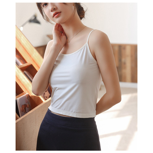 Cool white slimming bottoming camisole for women, summer 2024 new style, black top that can be worn outside