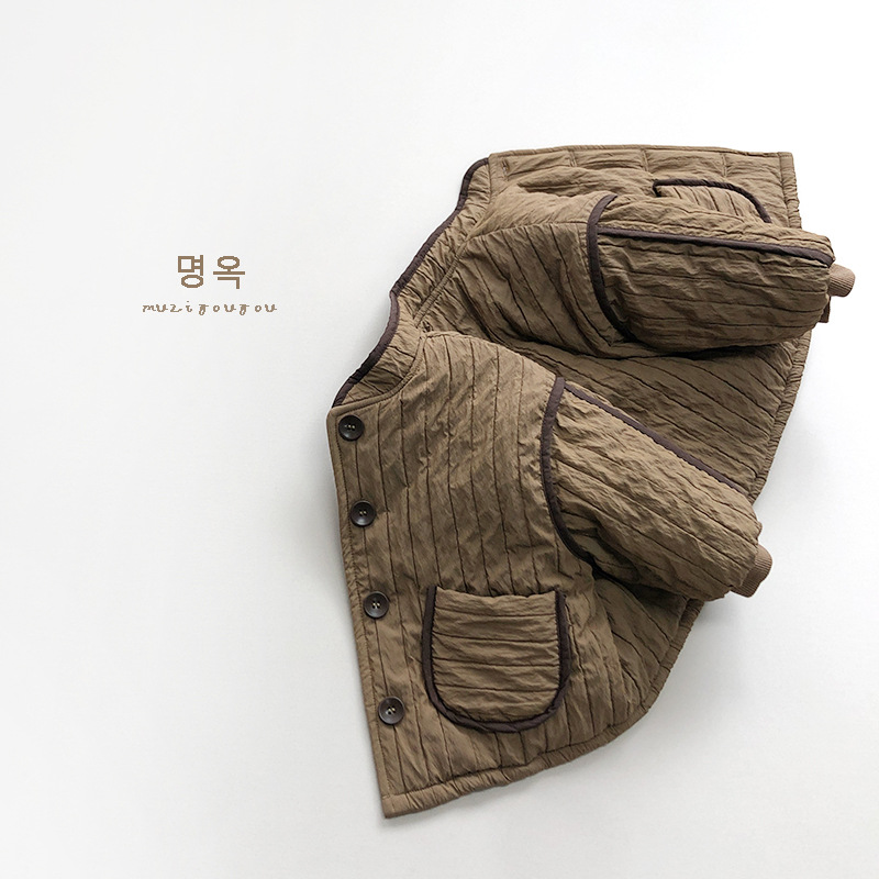Estilo artístico abrigo de algodón acolchado invierno nuevo bebé para niños estilo coreano Mori abrigo de algodón acolchado niños y niñas cálido superior engrosada