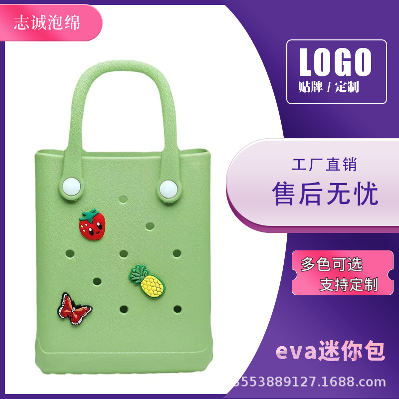 Spot al por mayor cesta de eva de un solo hombro nuevo bolso de playa de vacaciones junto al mar de gran capacidad de verano popular bolso de mano