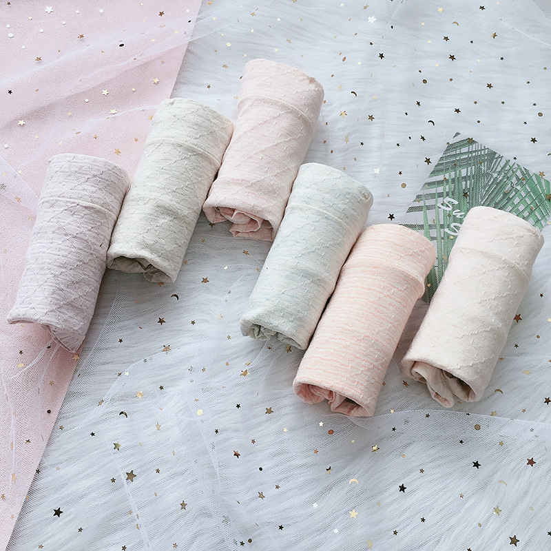 Ropa interior de cintura alta de algodón fresco cómodo rombo agradable para la piel hilo de algodón ropa interior de algodón color sólido de las mujeres más el tamaño de calzoncillos elásticos