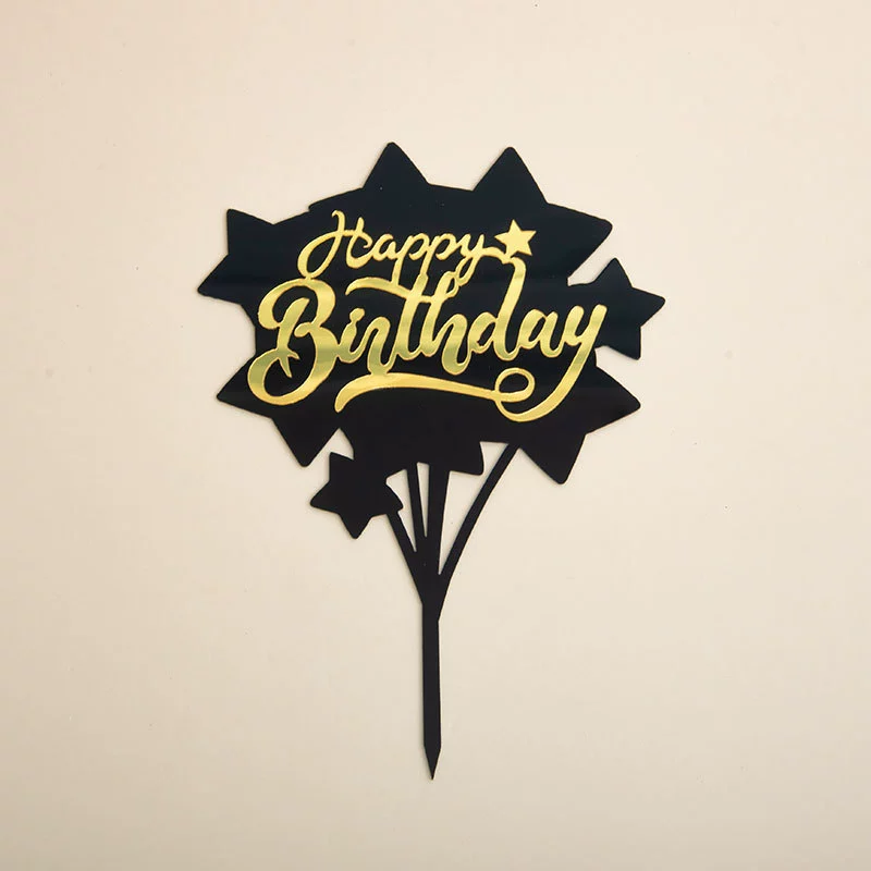 Выпеченный торт украшение Акрил birthday счастливый горящий инкрустированный бриллиант десертPlug-in вечеринка сцена макет