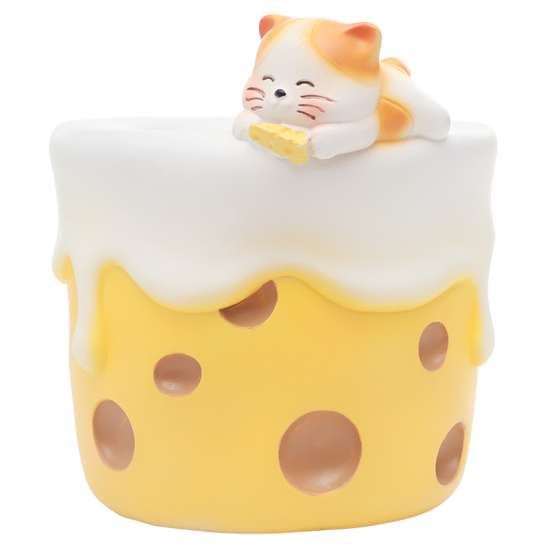 Chậu cây mọng nước hình kem phô mai resin, chậu mini trang trí ban công sân vườn (RG-33)
