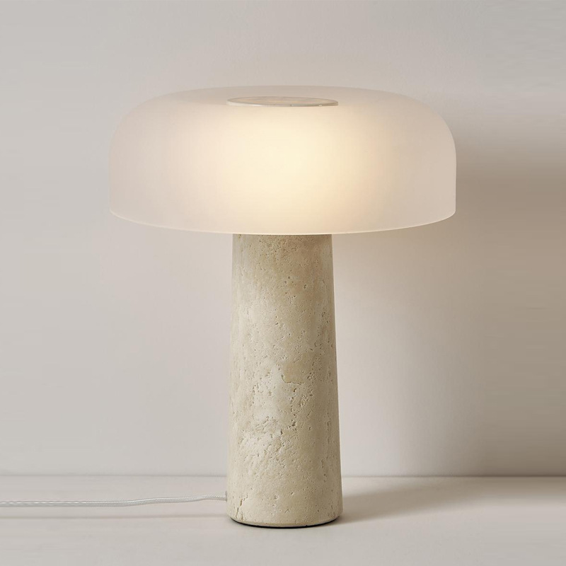 Nordic Simple Modern Stone Table Lamp Designer Living Room Study Bedroom Bedside Lamp Mushroom Glass Decorative Lamps