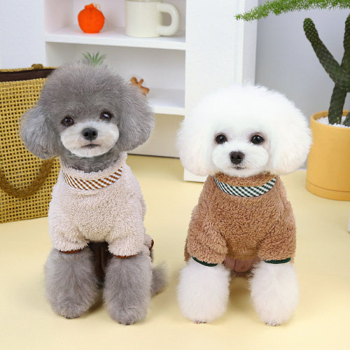 Pet Clothing Dog Clothes Foreign Trade Double D Ring Four Leg Fur Coat Autumn/Winter Version for Small and Medium Dogs Pet Clothes Wholesale