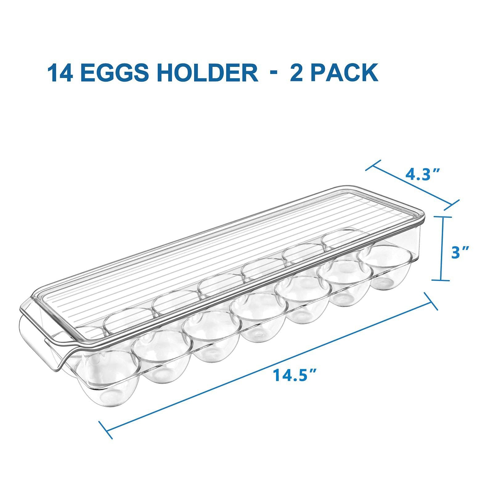 Venta caliente apilable caja de almacenamiento de huevos Amazon plástico transparente grande 14-rejilla caja de huevos caja de almacenamiento de mascotas
