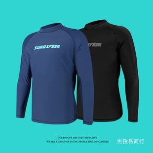 New Wetsuit Men's Split Sun Protection Long-Sleeved Swimsuit Large Size Snorkeling Suit Quick-Drying Surfing Jellyfish Suit Black Wholesale