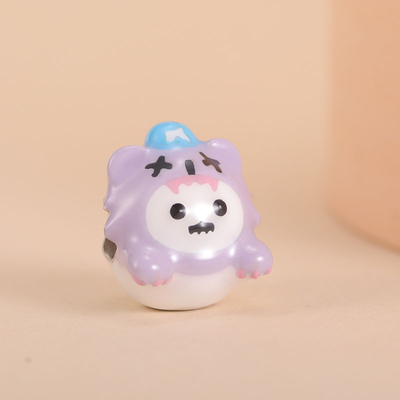 純銀幽霊熊散珠ShinWooバス系おもちゃ風キュート二次元チャームDIY手作りネックレス女性用|undefined