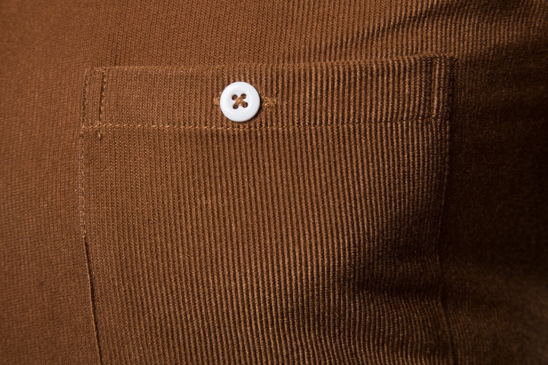 Camicia da uomo a maniche lunghe in velluto a coste casual_voghion.com
