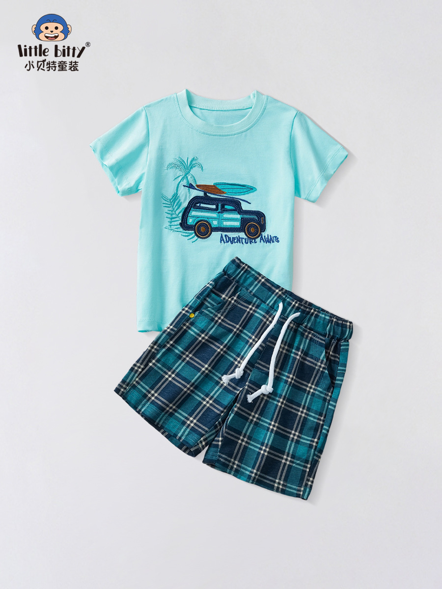 Children's Short-sleeved suit New Children's Summer T-shirt suit Children's Summer suit Summer Boys suit