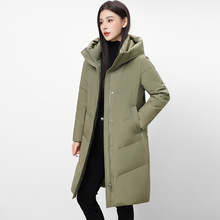 正品2024新款冬季羽绒服女长款加厚修身国标90绒白鸭绒妈妈装外套