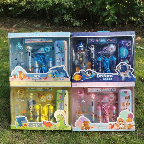 YOYO primary school students' Children's Day gift stationery set gift box gift bag with skipping rope kettle birthday gift animal space
