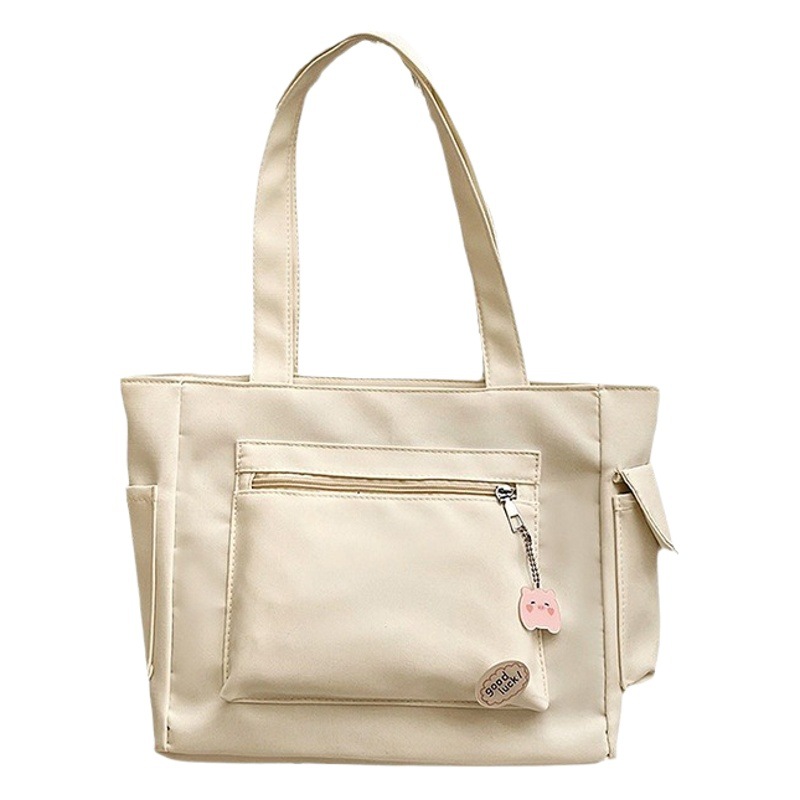 Bolso de tela de vela perezosa, color sólido, pequeño y fresco, estudiante universitario, viaje en clase, bolso de gran capacidad, bolso de hombro