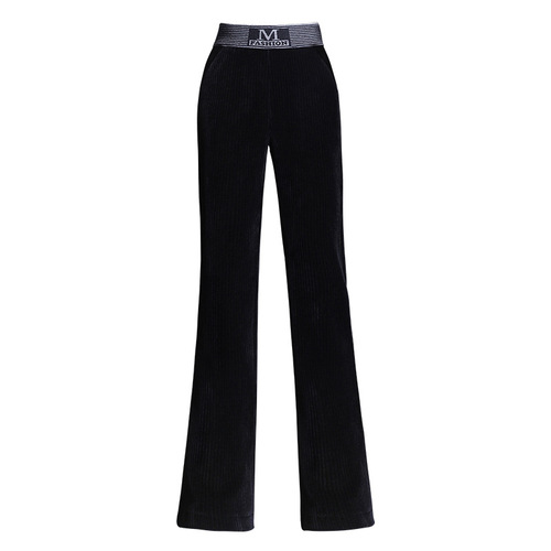 Wide-leg corduroy women's pants, high-waisted straight-leg pants—autumn/winter new arrival, versatile and loose-fitting women's pants with a flowing drape, casual style.
