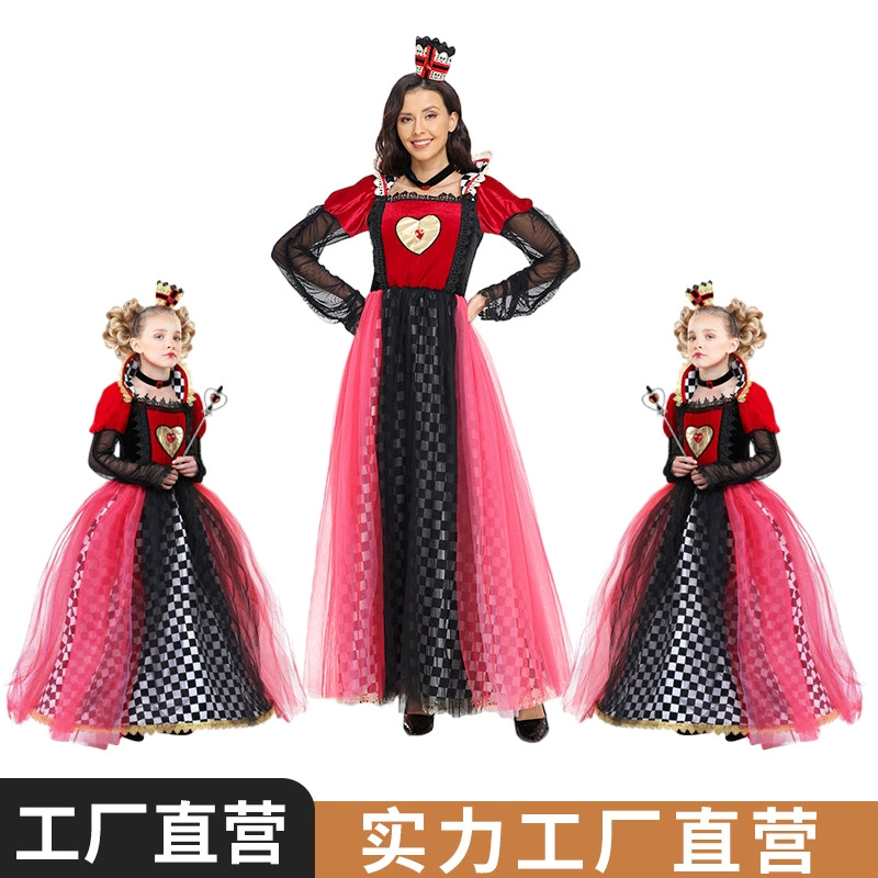 Костюм Красной Королевы для Хэллоуина, костюм для выступлений по мотивам «Алисы в стране чудес»