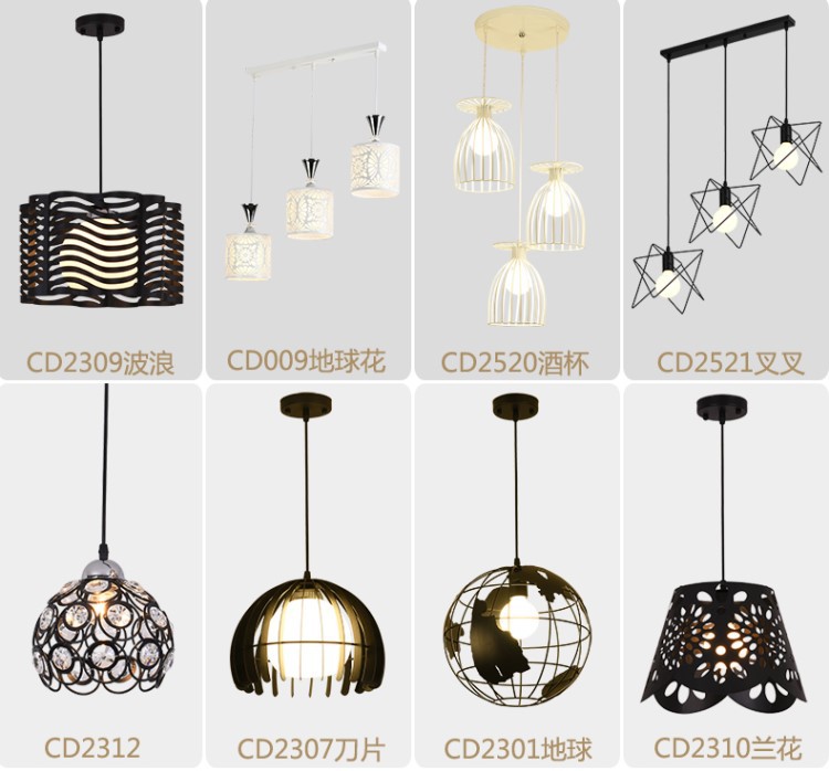 Lámpara de comedor de tres cabezas creativa lámpara de mesa de comedor personalizada moderna minimalista nórdica pequeña lámpara de pasillo de barra de estilo industrial