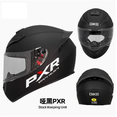 Men and Women, Winter Electric Bike | Motosiklet kaskı (dəbilqə) - pxr-matte-black-transparent-lens-if-you-want-black-lenses-please-note-s55-56cm