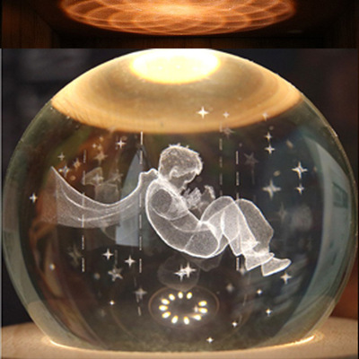 八音盒音乐铃灯王子水晶球音乐盒夜灯生日礼物毕业玩具季儿童节